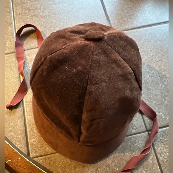 No Tag Brown Velvet Kids Riding Hat Sz 20 - Picture 3 of 5